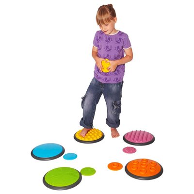 5 disques tactiles colorés