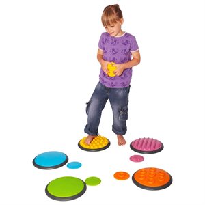 5 disques tactiles colorés