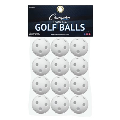 12 balles de golf trouées en plastique