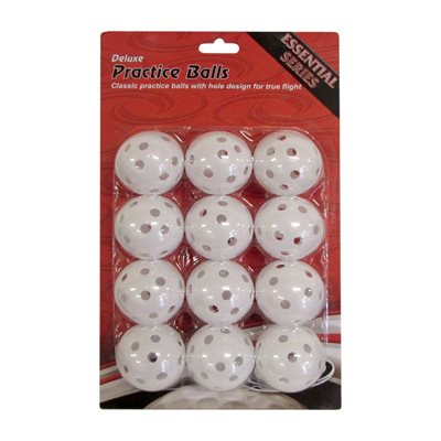 12 perforated plastic golf balls