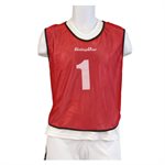 15 Numbered Extensible Mesh Pinnies, RED 