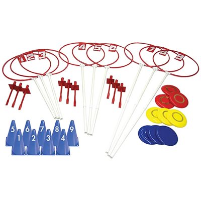9-Hole outdoor frisbee golf set