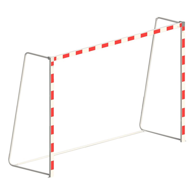 SENIOR Folding Handball Goals, Painted Aluminum, 6’6" x 9'9", White / Red