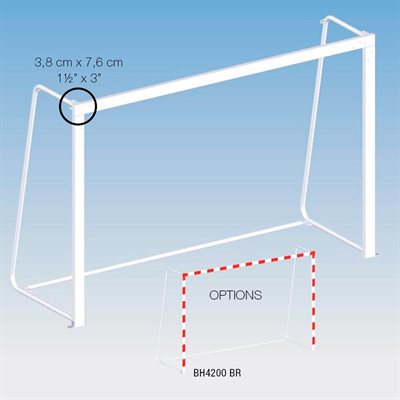 Paire de buts de handball, acier, 6'6"x 9'10", 1-½", blanc / rouge