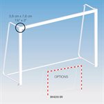 Paire de buts de handball, acier, 6'6"x 9'10", 1-½", blanc / rouge