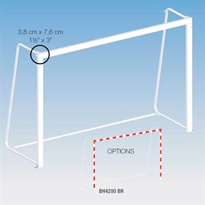Pair of Steel Handball Goal 6'.6"x 9'.10", 1-½", Red / White
