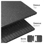 Black Recycled Rubber Tile, Interlock, BEEHIVE texture, ¾" (1.9 cm) thick