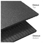 Black Recycled Rubber Tile, BEEHIVE Texture, Standard Model, ¾" (1.9 cm) thick