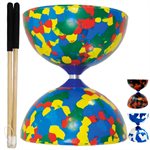 Arlequino Rubber Diabolo with Handsticks, 4"