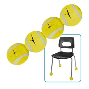 4 Pre-Cut Tennis Balls for Chairs