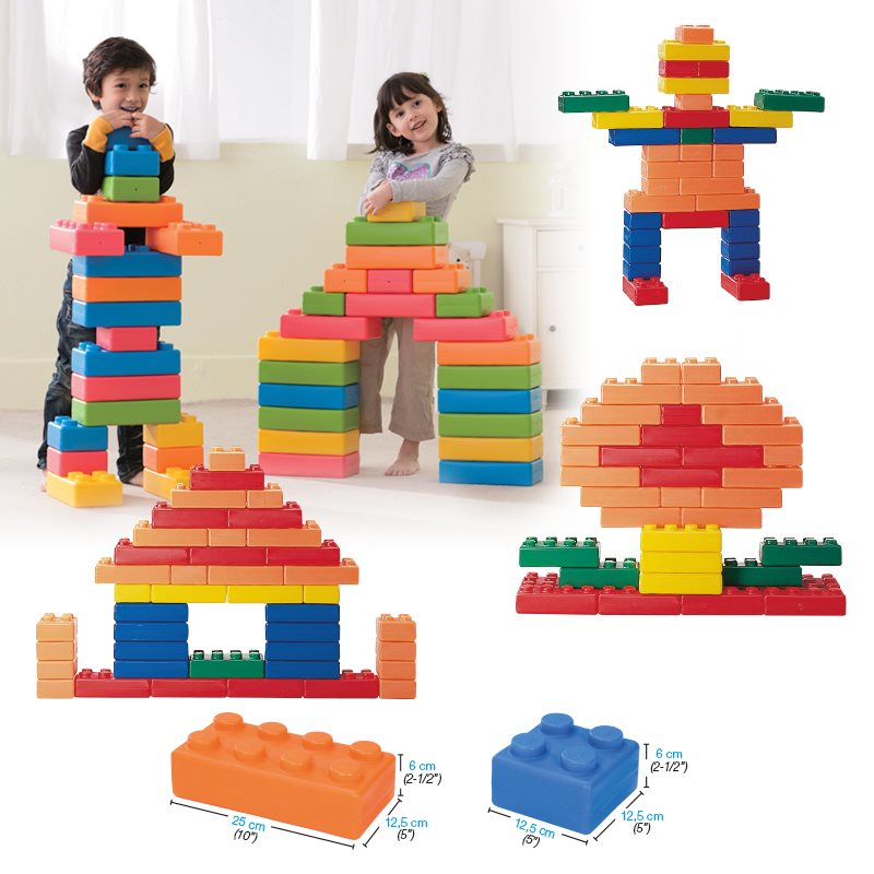Set of 45 plastic bricks