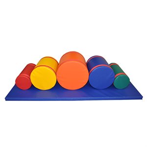 5 Foam Cylinders and 1 Floor Mat