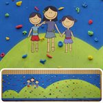 Ens. de prises d'escalade pour mur de béton, 8'x40'