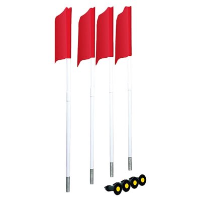 4 poteaux de coin flexibles avec ancrages permanents