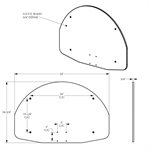 Panneau de basketball forme éventail en polyéthylène pré-percé
