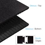 Black recycled rubber tile Interlock texture free, ¾" (1.9 cm) thick