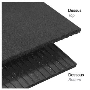 Tuile en caoutchouc recyclé lisse, 4'x6'x½"