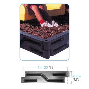 Bordure en plastique recyclé, 4'x1'