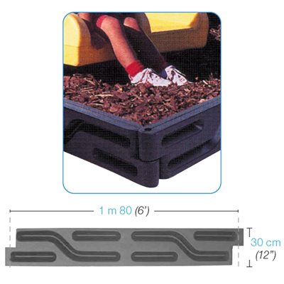 Bordure en plastique recyclé, 6'x1'