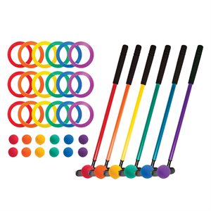 Mini Golf Set for 6 with Colored Targets