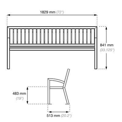 Moraine Bench 6' with Back