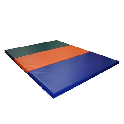 Matelas 3 sections 4'x6'x2", bleu / jaune / rouge