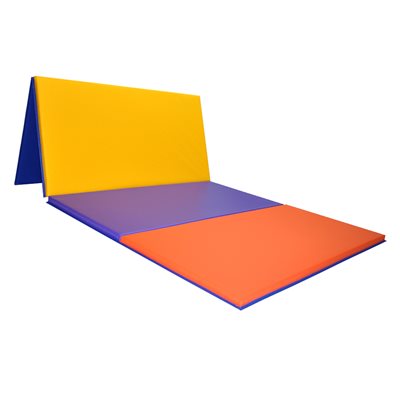 Matelas 4 sections 4'x8'x2" bleu / jaune / rouge / vert