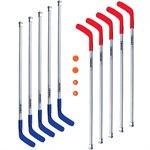 12 bâtons de hockey 52", 2 balles, 2 rondelles