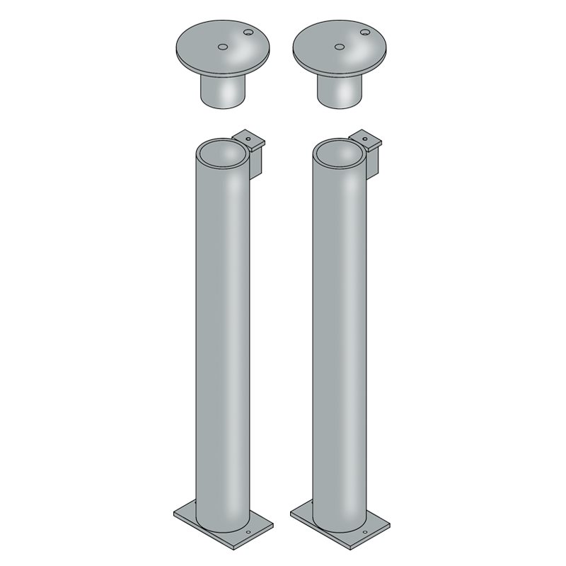 Ancrages avec couvercle verrouillant pour poteaux de 6 cm (2,375") Ancrages avec couvercle verrouillant pour poteaux de 6 cm (2,375")