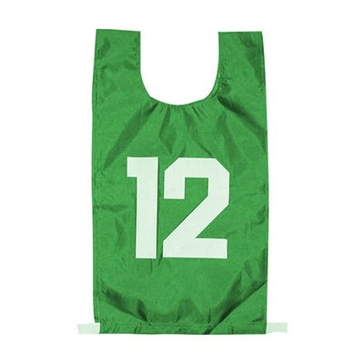 12 numbered pinnies, JR, green