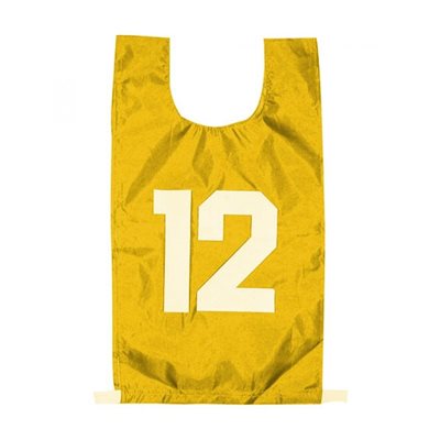 12 numbered pinnies, JR, yellow