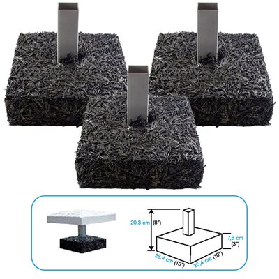 3 bases d'ancrage de baseball préassemblée