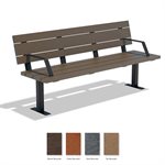 Traditional Park Bench with Arm Rest and Back, 6'