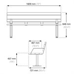 Banc de parc traditionnel avec dossier et accoudoirs, 6'