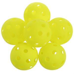 6 indoor pickleballs, optic yellow