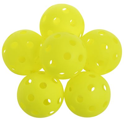 6 balles de Pickleball intérieur, jaune optique