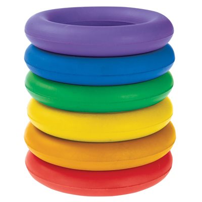 6 colored foam-rubber deck rings