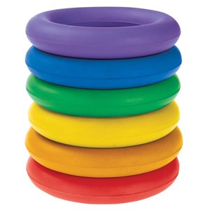 6 colored foam-rubber deck rings