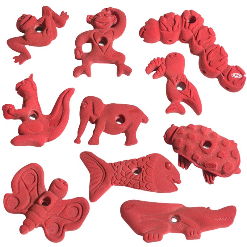 10 animal-shaped climbing holds Medium size