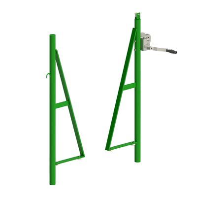 Indoor Tennis Poles, Painted Steel, 1-7 / 8", Green