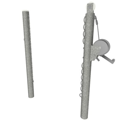 Pair of Galvanized Pickleball Posts 3", No Anchors