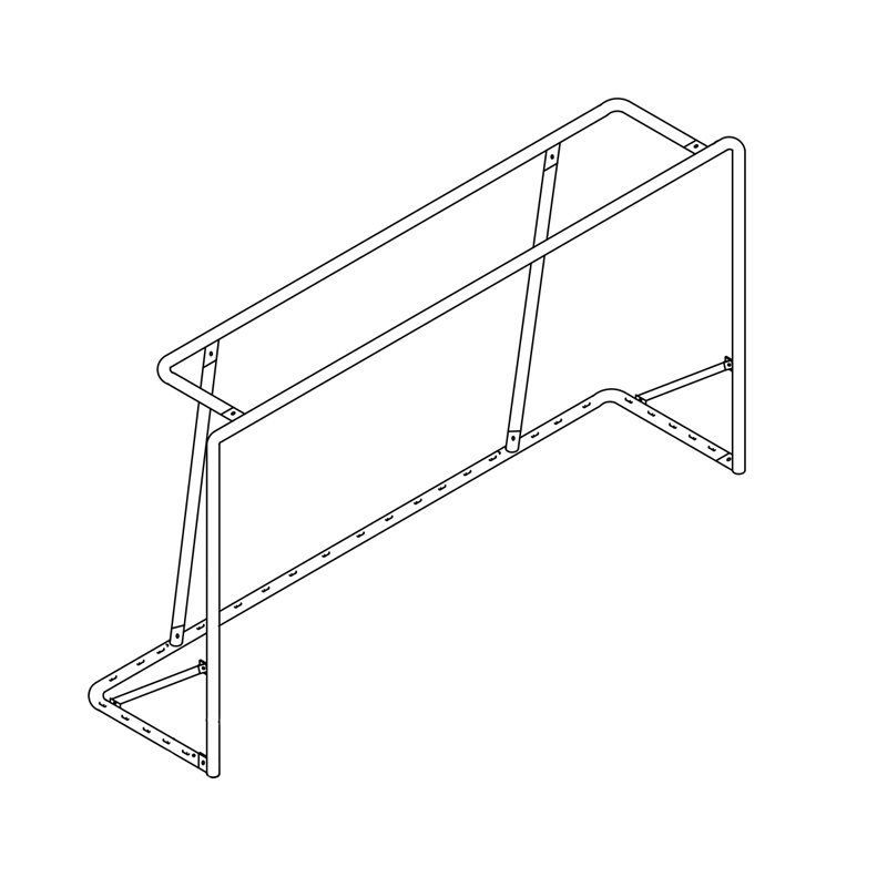 Buts de soccer en acier, poteaux ronds, 5' x 8' x 2' x 3'3"