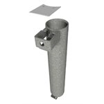 Ancrage pour gooseneck galvanisé 4” Ø avec boulon sur le côté et couvercle d’été