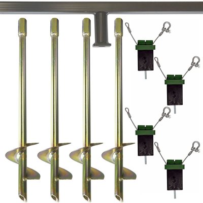 4 ancrages de but de soccer pour terrain synthétique avec clé d'installation