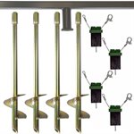 4 ancrages de but de soccer pour terrain synthétique avec clé d'installation