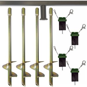4 ancrages de but de soccer pour terrain synthétique avec clé d'installation