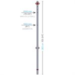 Mini-Volleyball / Badminton Post, for High School, 1.9" (4.8 cm)