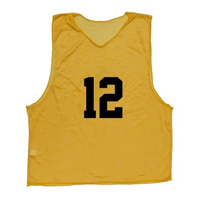 12 dossards en filet numérotés