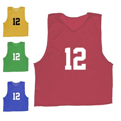 12 Numbered Mesh Pinnies