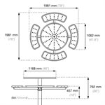 Round Picnic Table, Inground or Portable, 46"